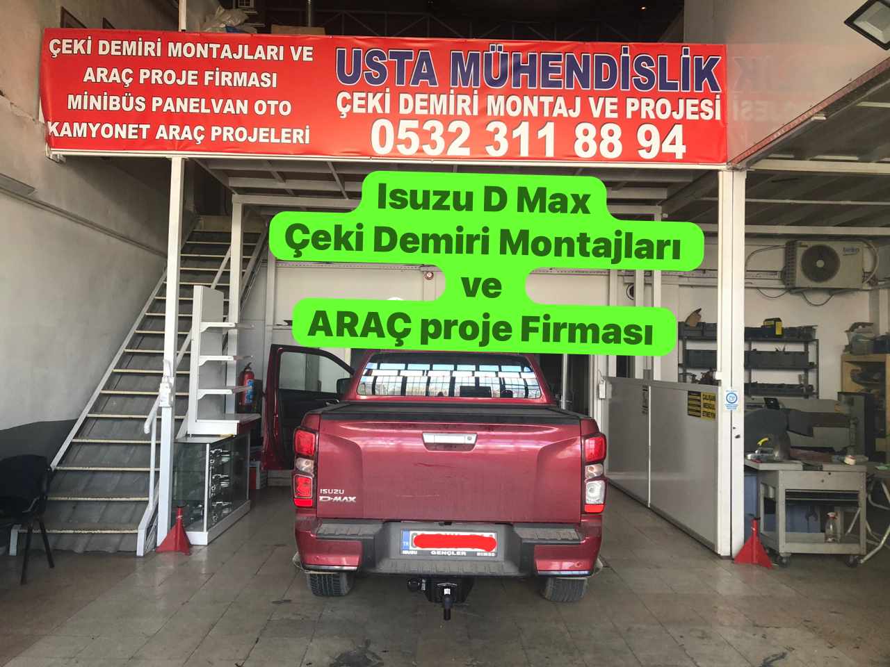 ISUZU D MAX KAMYONET çeki demiri ankara çeki demiri takma montajı fiayatı maliyeti araç projesi ankara 