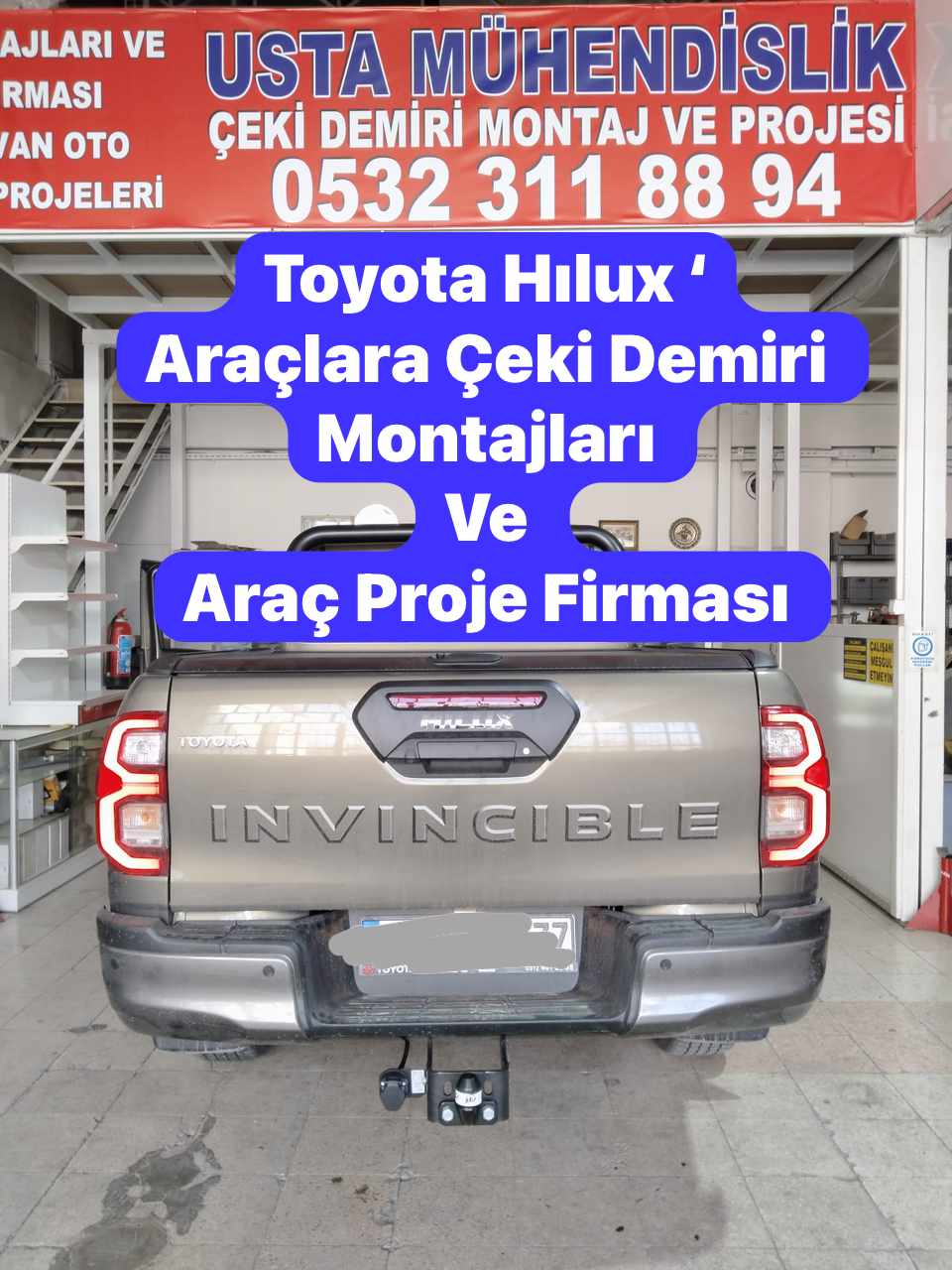 TOYOTA HILUX KAMYONET çeki demiri ankara çeki demiri takma montajı fiayatı maliyeti araç projesi ankara 