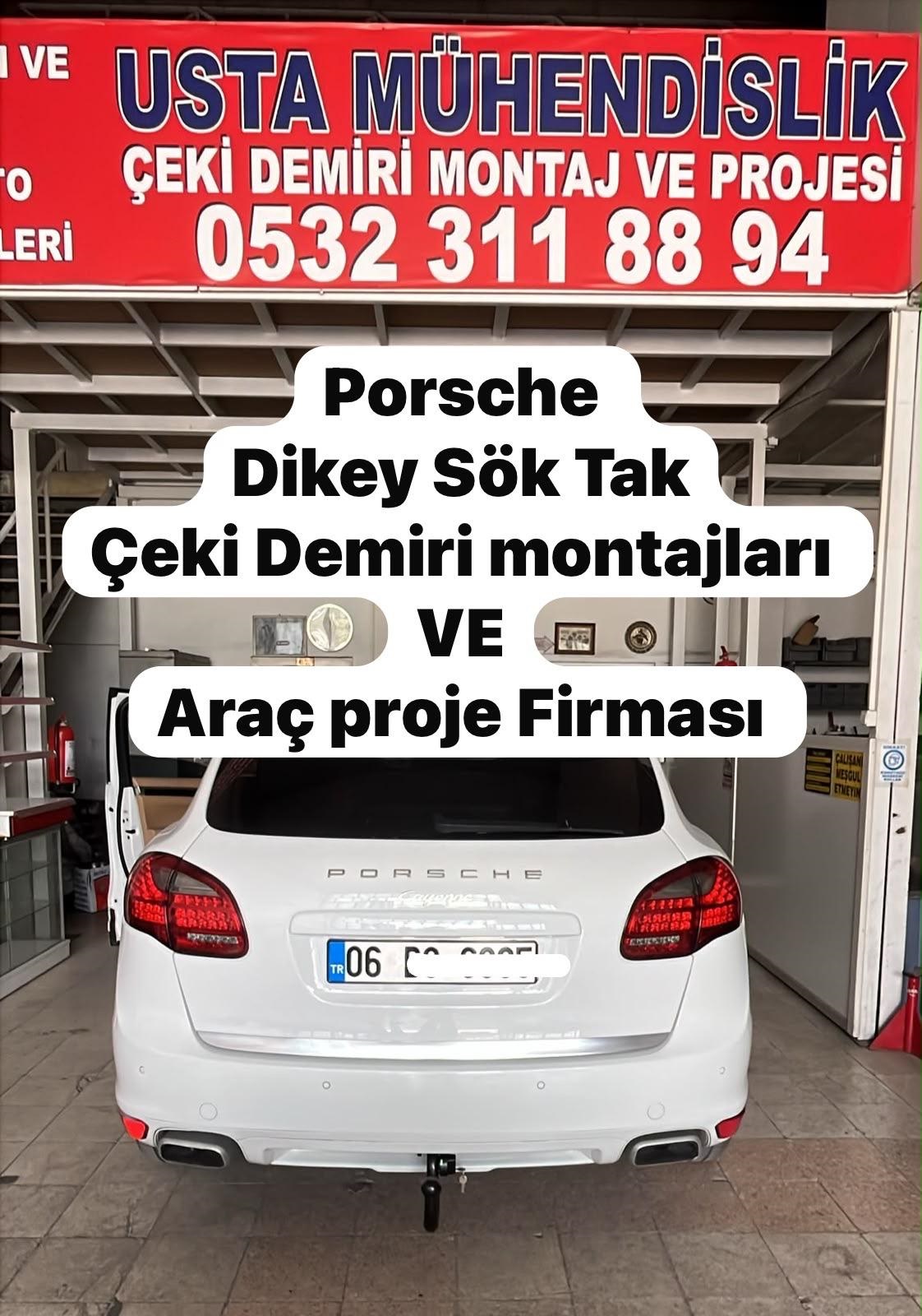 Porsche Cayenne Çeki Demiri Montajı DİKEY SÖKÜLEN ANAKTARLI ÇEKİ DEMİRİ Ankara Usta Mühendislik ANKARA OSTİM DE
