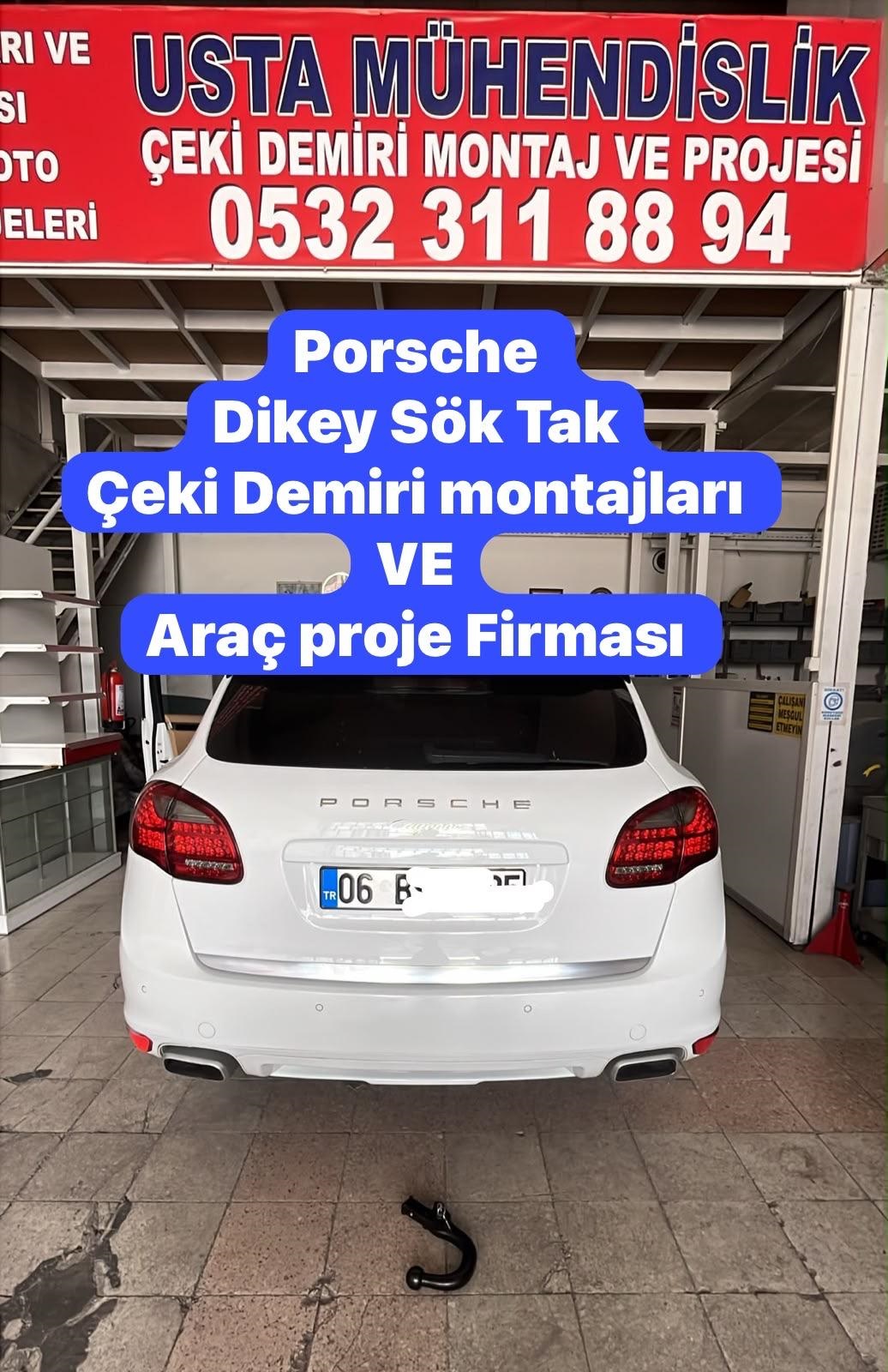 Porsche Cayenne Çeki Demiri Montajı DİKEY SÖKÜLEN ANAKTARLI ÇEKİ DEMİRİ Ankara Usta Mühendislik ANKARA OSTİM DE
